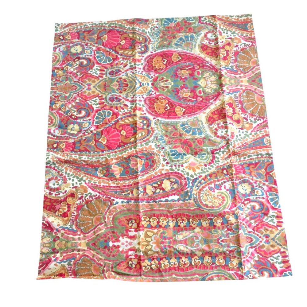 Pottery Barn Standard Pillow Sham Multicolor Floral Paisley Organic Cotton Color